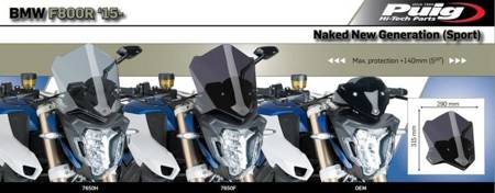 Owiewka PUIG do BMW F800R 15-20 (Sport) Czarny (N) 7650N