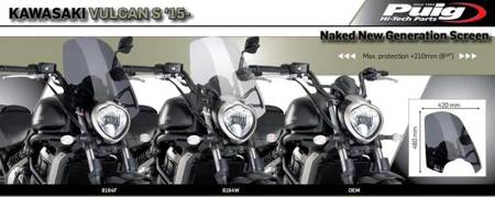 Owiewka PUIG do Kawasaki Vulcan S / Cafe 15-22 (Touring) Lekko przyciemniany (H) 8164H