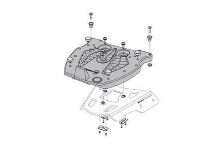 PŁYTA MONTAŻOWA DO ALU-RACK POD KUFER CENTRALNY GIVI MONOKEY, ADAPTER PLATE, SW-MOTECH