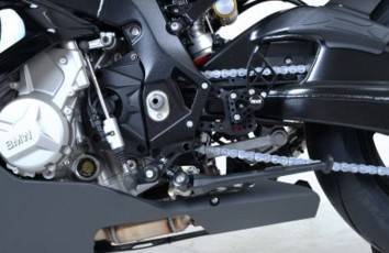 PODNÓŻKI REGULOWANE RG RACING BMW S1000RR 15-, ZESTAW BLACK