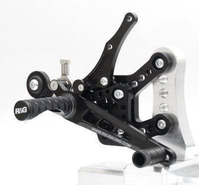 PODNÓŻKI REGULOWANE RG RACING YAMAHA YZF-R1 09-11, ZESTAW BLACK