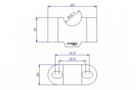 Podwyższenie kierownicy PUIG uniwersalne fi 22 mm (o 30 mm) Czarny (N) 3672N