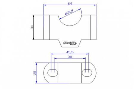 Podwyższenie kierownicy PUIG uniwersalne fi 29 mm (o 30 mm) Czarny (N) 3741N