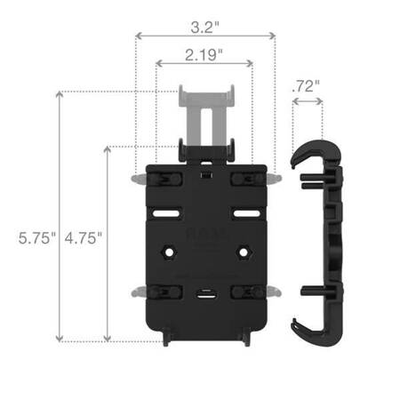 RAM-HOL-PD3-238AU RAM® Quick-Grip™ Uniwersalny uchwyt na telefon z kulką