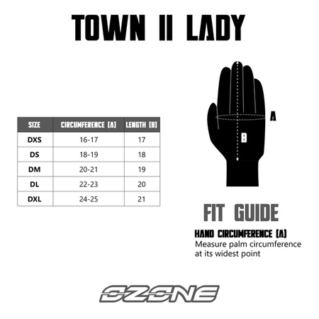 RĘKAWICE SKÓRZANO-TEKSTYLNE OZONE TOWN II LADY CE BLACK