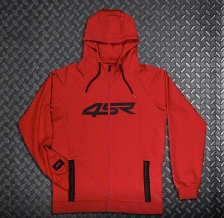 ROZPINANA BLUZA Z KAPTUREM 4SR HOODIE LOGO ZIP RED