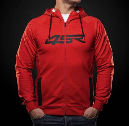 ROZPINANA BLUZA Z KAPTUREM 4SR HOODIE LOGO ZIP RED