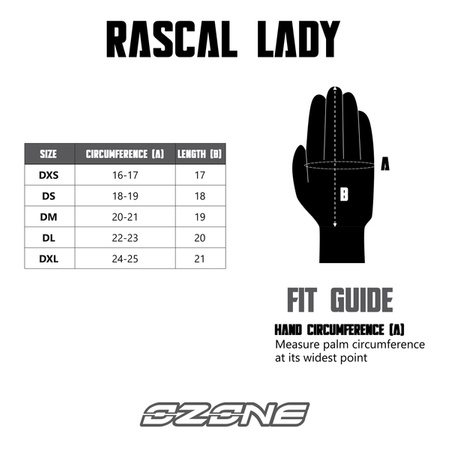 Rękawice Skórzane Ozone Rascal Lady Black