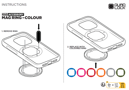 Różowy pierścień Quad Lock® MAG