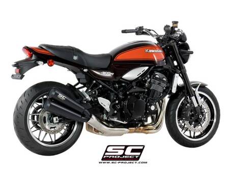 SC-Project tłumik końcowy Twin Conic 70s Matt Black stalowy Kawasaki Z900 RS (2018 - 2020) – Cafe