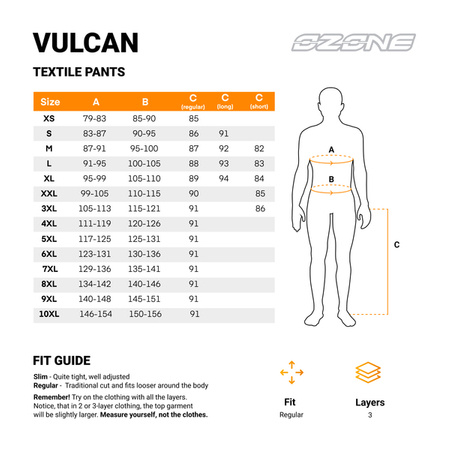 SPODNIE TEKSTYLNE OZONE VULCAN BLACK (KRÓTKA NOGAWKA)