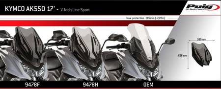 SZYBA PUIG V-TECH DO KYMCO AK550 17-20 (SPORT)