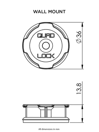 Samoprzylepna podstawa ścienna Quad Lock® ( dwupak) (V2)