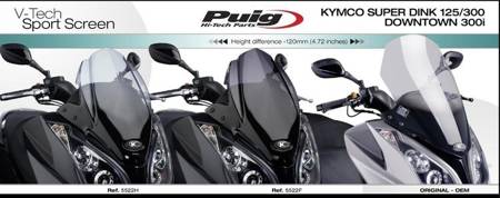 Szyba PUIG V-Tech do Kymco Downtown / Superdink (Sport) Czarny (N) 5522N