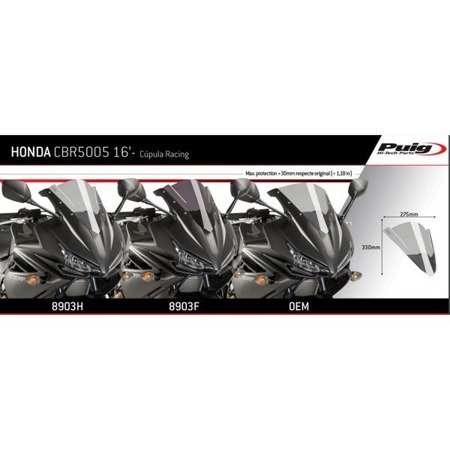 Szyba sportowa PUIG do Honda CBR500R 16-18 Czerwony (R) 8903R