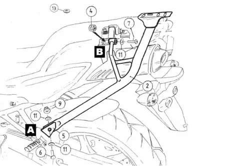 Yamaha FZ 6 Fazer S2 (2007-2010) Alurack-Metal carrier for TC