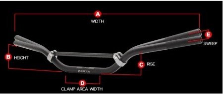 ZETA Aluminiowa kierownica CX MX-214 22,2mm + gąbka do motocykli Honda Kawasaki